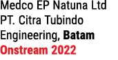 Medco EP Natuna Ltd PT. Citra Tubindo Engineering, Batam Onstream 2022