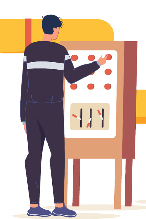 Vector cartoon flat industrial worker characters at gas,petroleum production work.Engineer workers building new pipeline-oil and gas exploration,extraction,refining,web online site banner ad concept